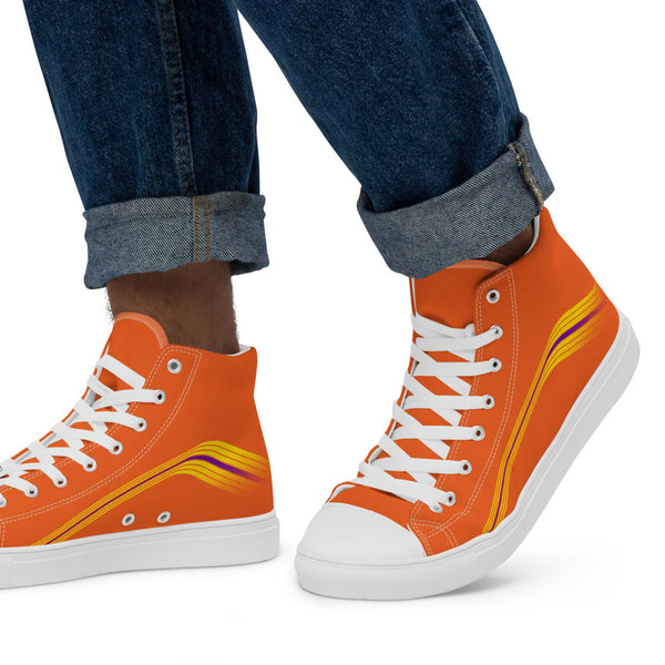 Trendy Intersex Pride Colors Orange High Top Shoes - Men Sizes