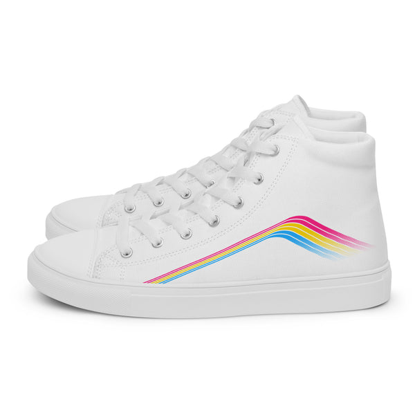 Trendy Pansexual Pride Colors White High Top Shoes - Men Sizes
