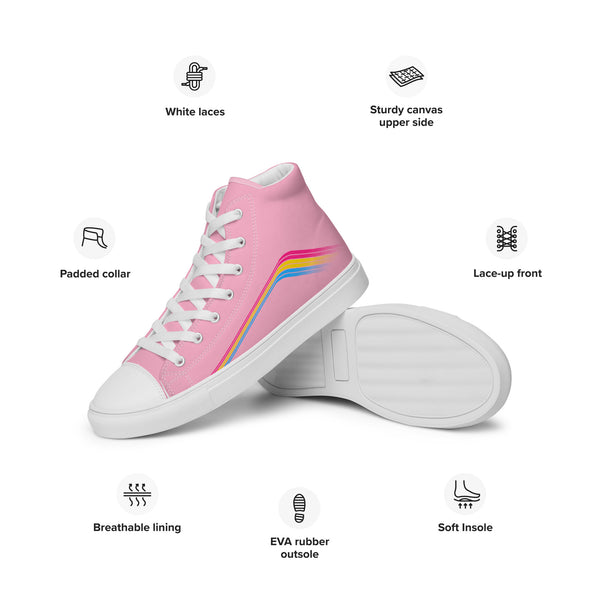 Trendy Pansexual Pride Colors Pink High Top Shoes - Men Sizes