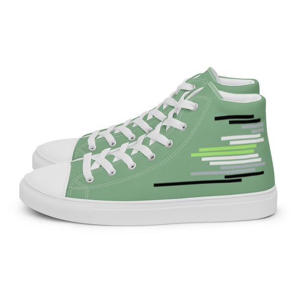 Modern Agender Pride Colors Green High Top Shoes - Men Sizes