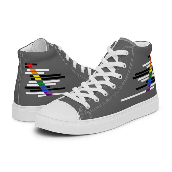Modern Ally Pride Colors Gray High Top Shoes - Men Sizes