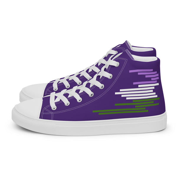 Modern Genderqueer Pride Colors Purple High Top Shoes - Men Sizes