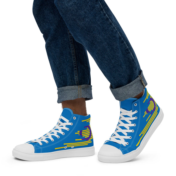 Modern Intersex Pride Colors Blue High Top Shoes - Men Sizes