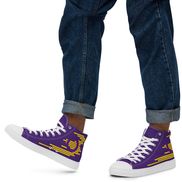 Modern Intersex Pride Colors Purple High Top Shoes - Men Sizes