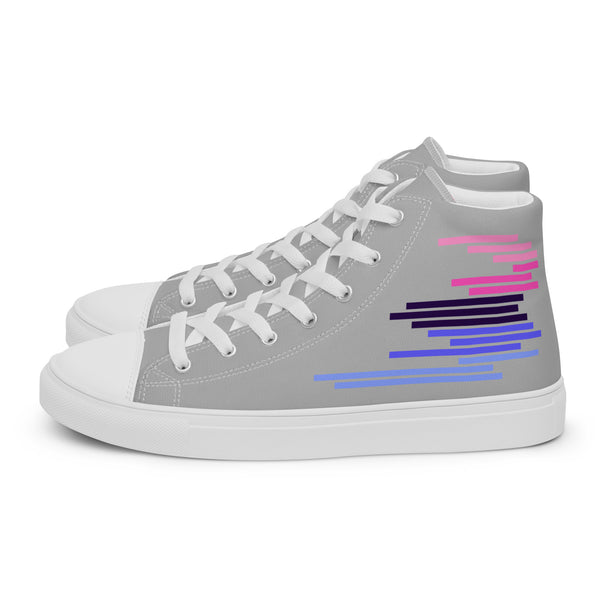 Modern Omnisexual Pride Colors Gray High Top Shoes - Men Sizes