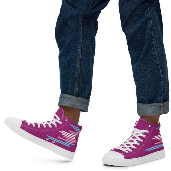 Modern Transgender Pride Colors Violet High Top Shoes - Men Sizes