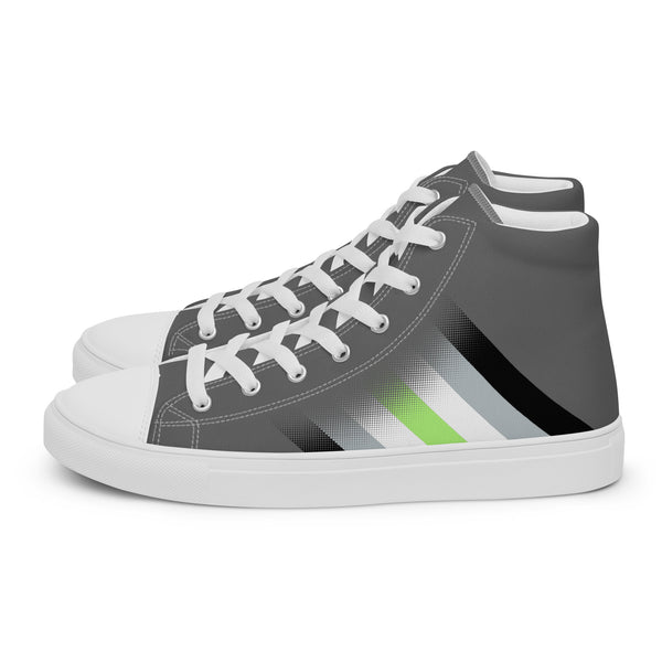 Agender Pride Colors Modern Gray High Top Shoes - Men Sizes