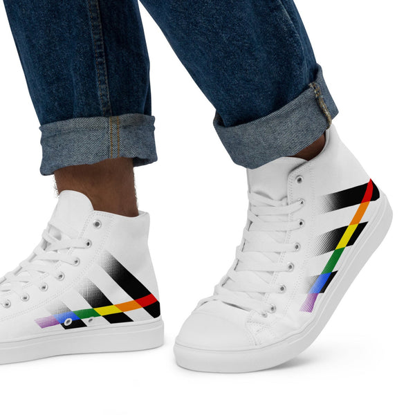 Ally Pride Colors Modern White High Top Shoes - Men Sizes