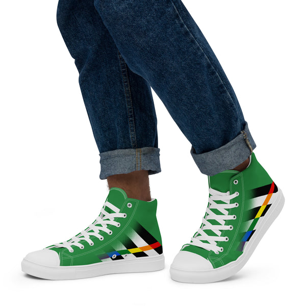 Ally Pride Colors Modern Green High Top Shoes - Men Sizes