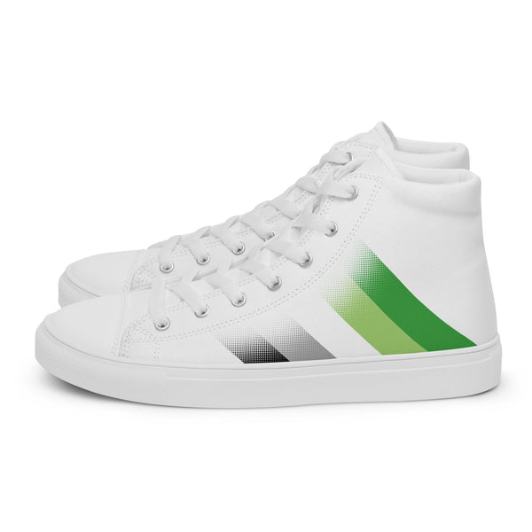 Aromantic Pride Colors Modern White High Top Shoes - Men Sizes