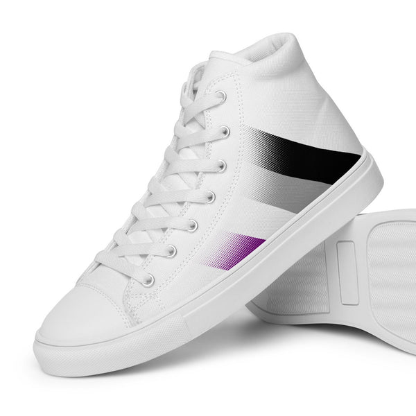Asexual Pride Colors Modern White High Top Shoes - Men Sizes