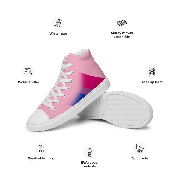 Bisexual Pride Colors Modern Pink High Top Shoes - Men Sizes