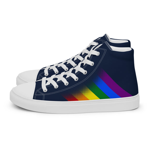 Gay Pride Colors Modern Navy High Top Shoes - Men Sizes