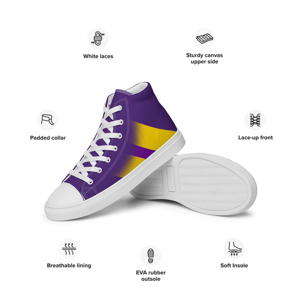 Intersex Pride Colors Modern Purple High Top Shoes - Men Sizes