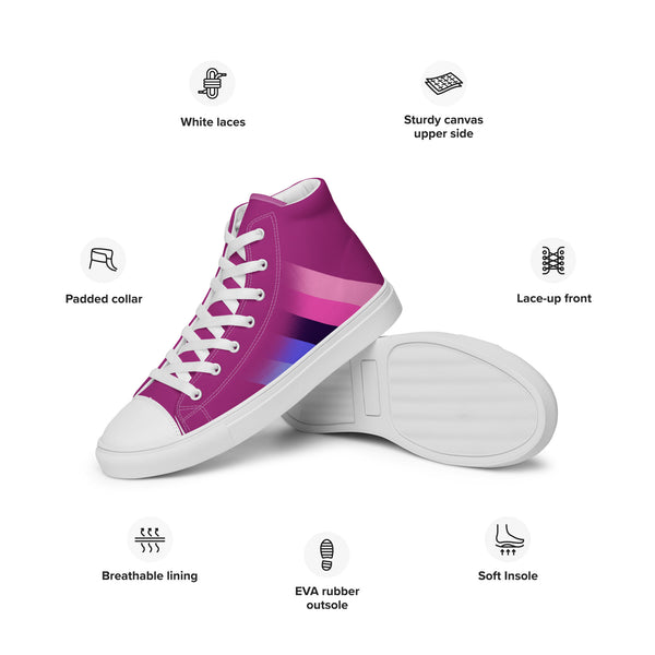 Omnisexual Pride Colors Modern Violet High Top Shoes - Men Sizes