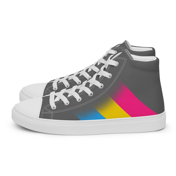Pansexual Pride Colors Modern Gray High Top Shoes - Men Sizes