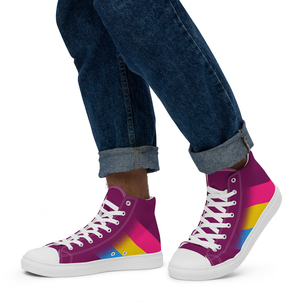 Pansexual Pride Colors Modern Purple High Top Shoes - Men Sizes
