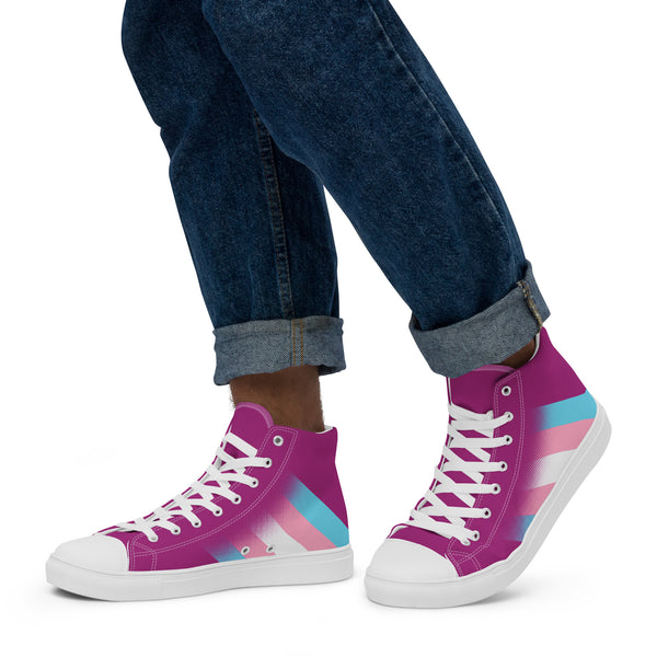 Transgender Pride Colors Modern Violet High Top Shoes - Men Sizes