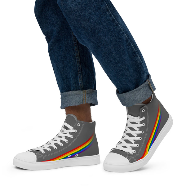 Gay Pride Modern High Top Gray Shoes
