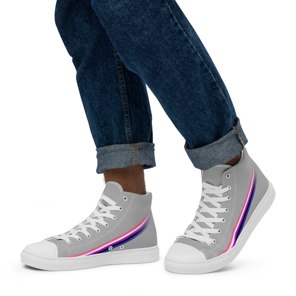 Genderfluid Pride Modern High Top Gray Shoes