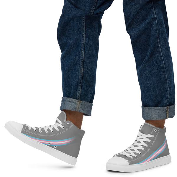 Transgender Pride Modern High Top Gray Shoes - Men Sizes