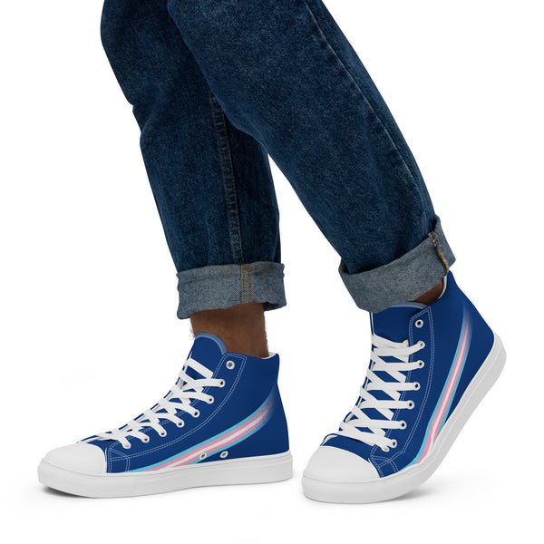 Transgender Pride Modern High Top Navy Shoes - Men Sizes