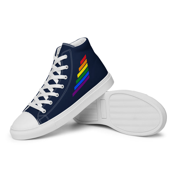 Gay Pride Modern Navy High Top Shoes