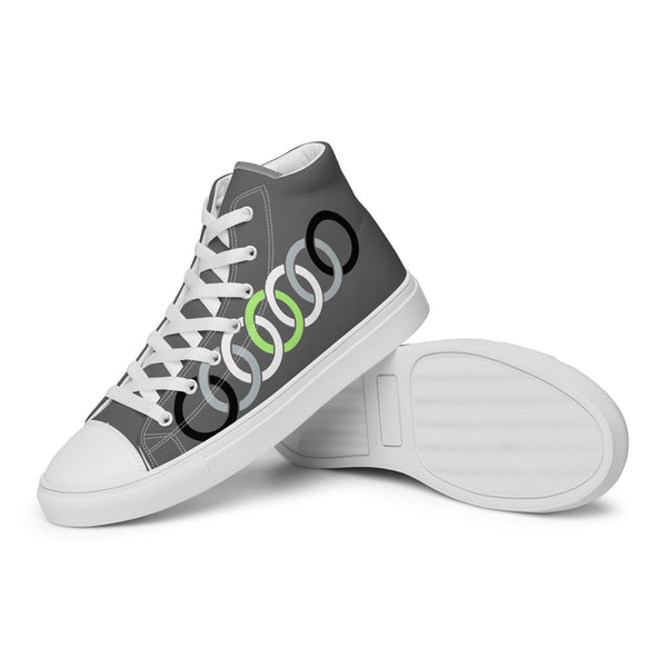 Simple Agender Pride Gray High Top Shoes