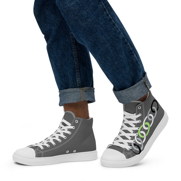 Simple Agender Pride Gray High Top Shoes