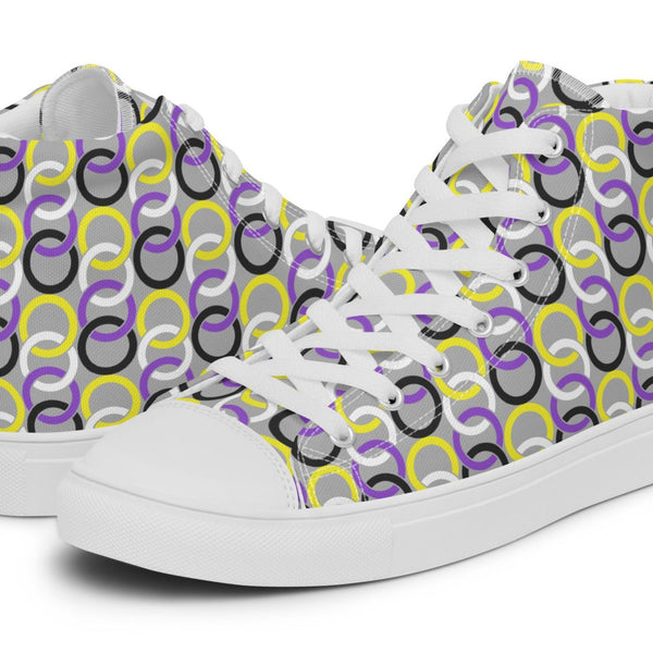 Non-Binary Pride Classic Gray High Top Shoes