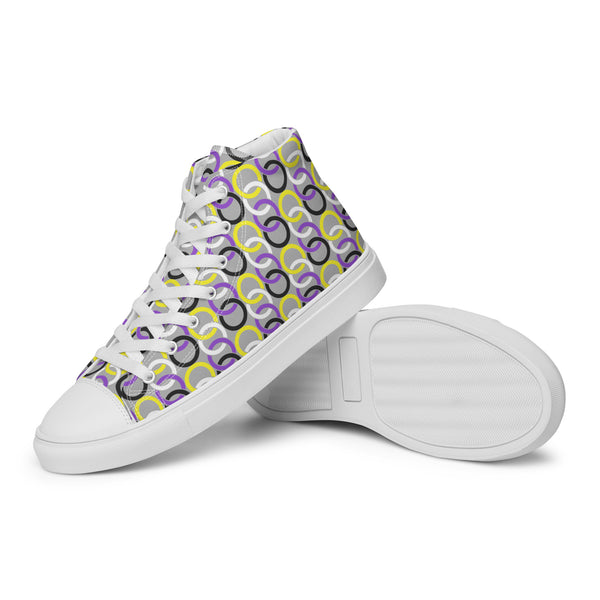 Non-Binary Pride Classic Gray High Top Shoes