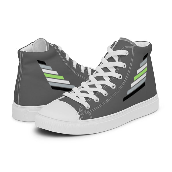 Agender Pride Modern Gray High Top Shoes