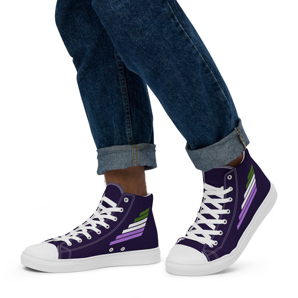 Genderqueer Pride Modern Navy High Top Shoes