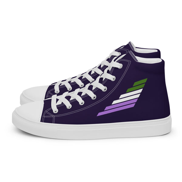 Genderqueer Pride Modern Navy High Top Shoes