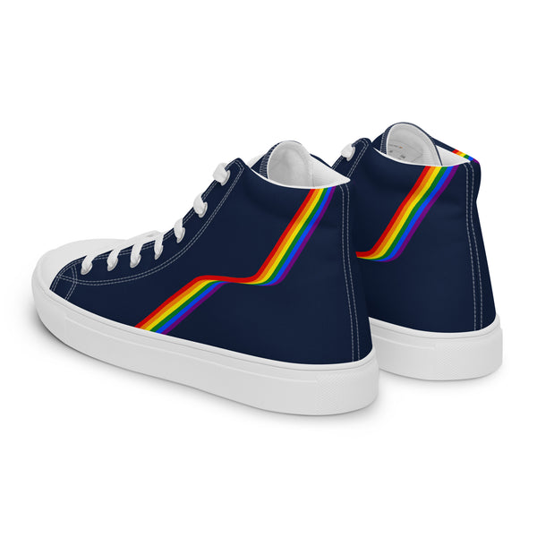 Original Gay Pride Colors Navy High Top Shoes - Men Sizes