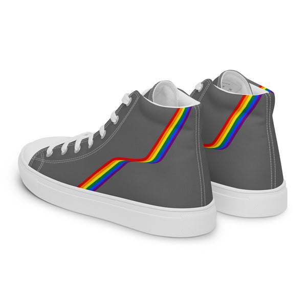 Original Gay Pride Colors Gray High Top Shoes - Men Sizes