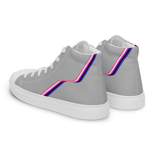 Original Genderfluid Pride Colors Gray High Top Shoes - Men Sizes