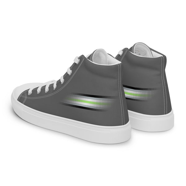Casual Agender Pride Colors Gray High Top Shoes - Men Sizes