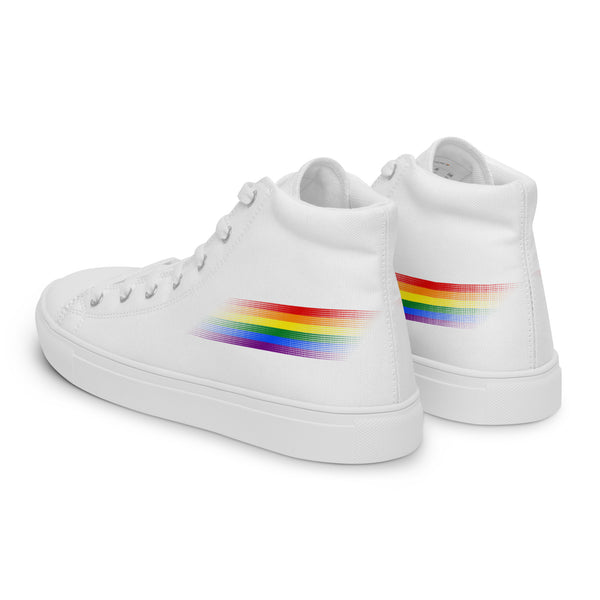 Casual Gay Pride Colors White High Top Shoes - Men Sizes
