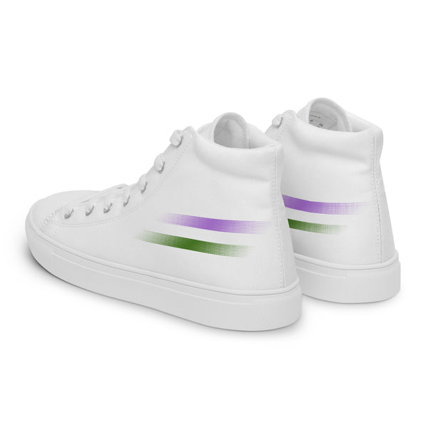 Casual Genderqueer Pride Colors White High Top Shoes - Men Sizes