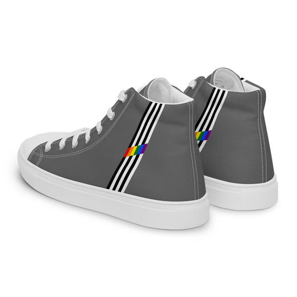Classic Ally Pride Colors Gray High Top Shoes - Men Sizes