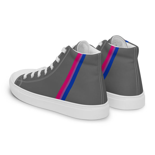 Classic Bisexual Pride Colors Gray High Top Shoes - Men Sizes