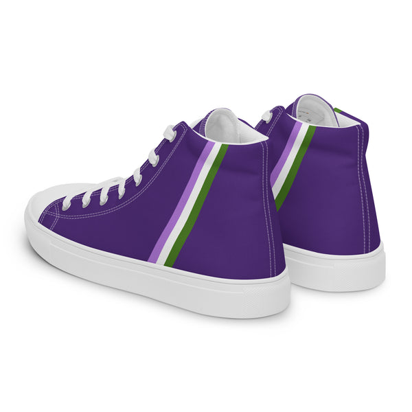 Classic Genderqueer Pride Colors Purple High Top Shoes - Men Sizes