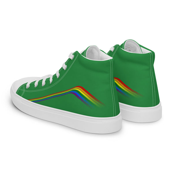 Trendy Gay Pride Colors Green High Top Shoes - Men Sizes