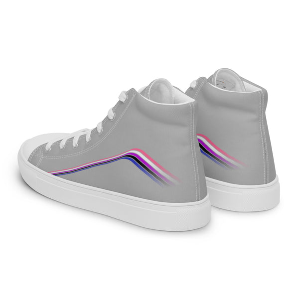 Trendy Genderfluid Pride Colors Gray High Top Shoes - Men Sizes