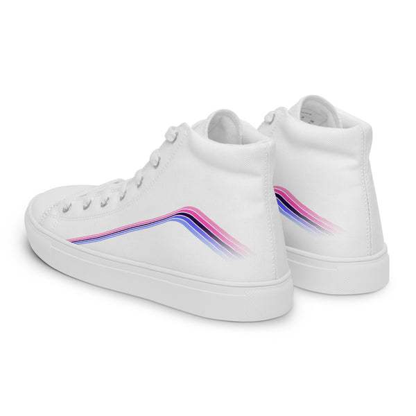 Trendy Omnisexual Pride Colors White High Top Shoes - Men Sizes