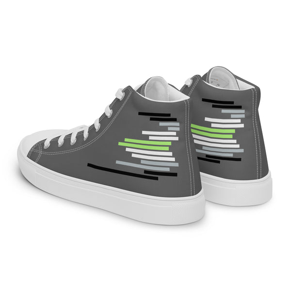 Modern Agender Pride Colors Gray High Top Shoes - Men Sizes