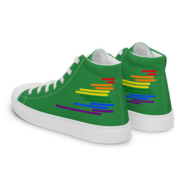 Modern Gay Pride Colors Green High Top Shoes - Men Sizes