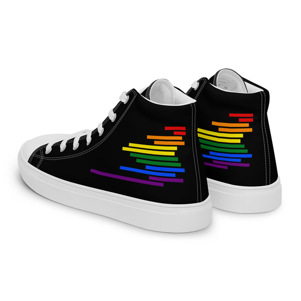 Modern Gay Pride Colors Black High Top Shoes - Men Sizes