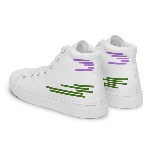 Modern Genderqueer Pride Colors White High Top Shoes - Men Sizes